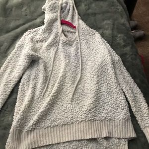 white popcorn sweater